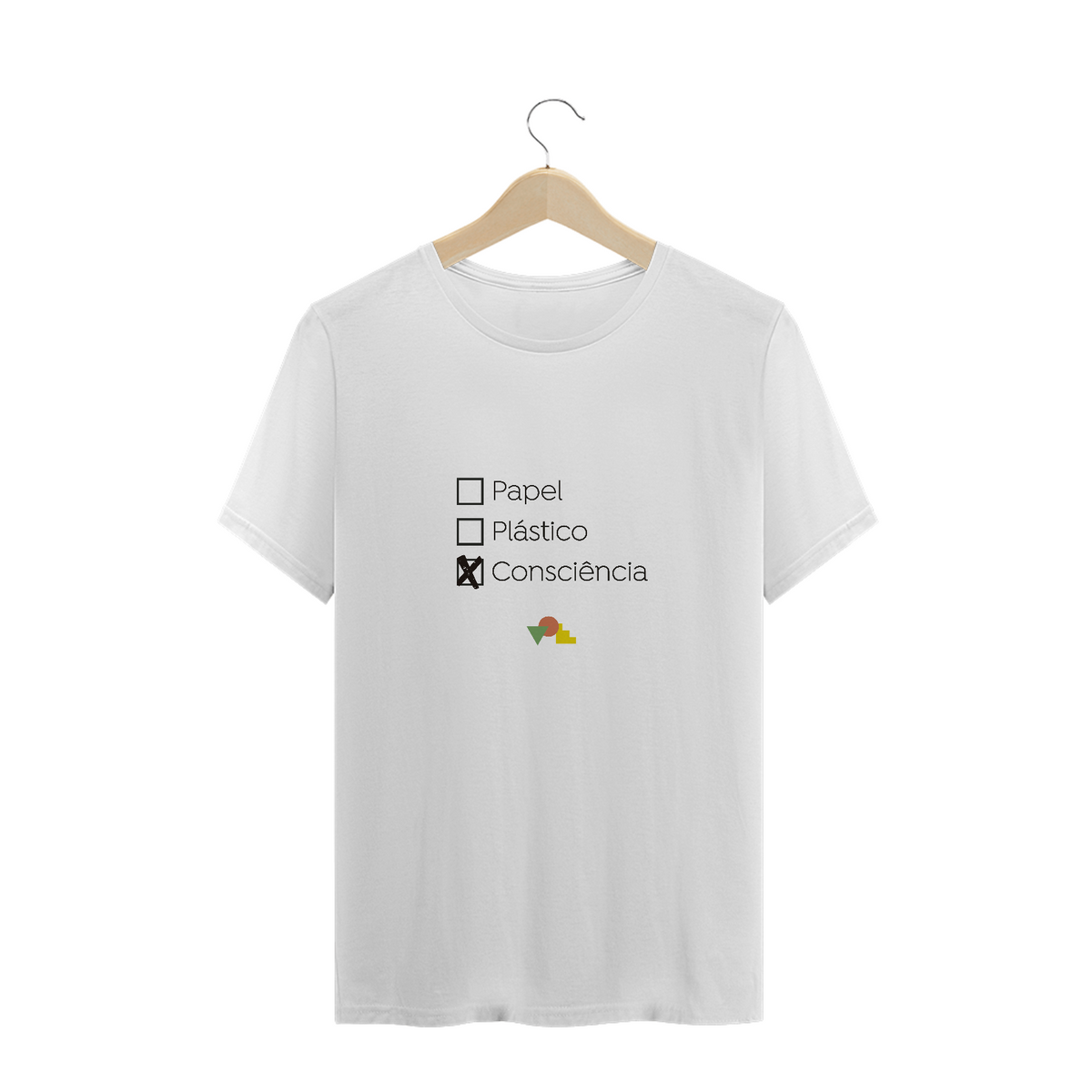 Nome do produto: Camiseta Papel Plástico Consciência Colorida