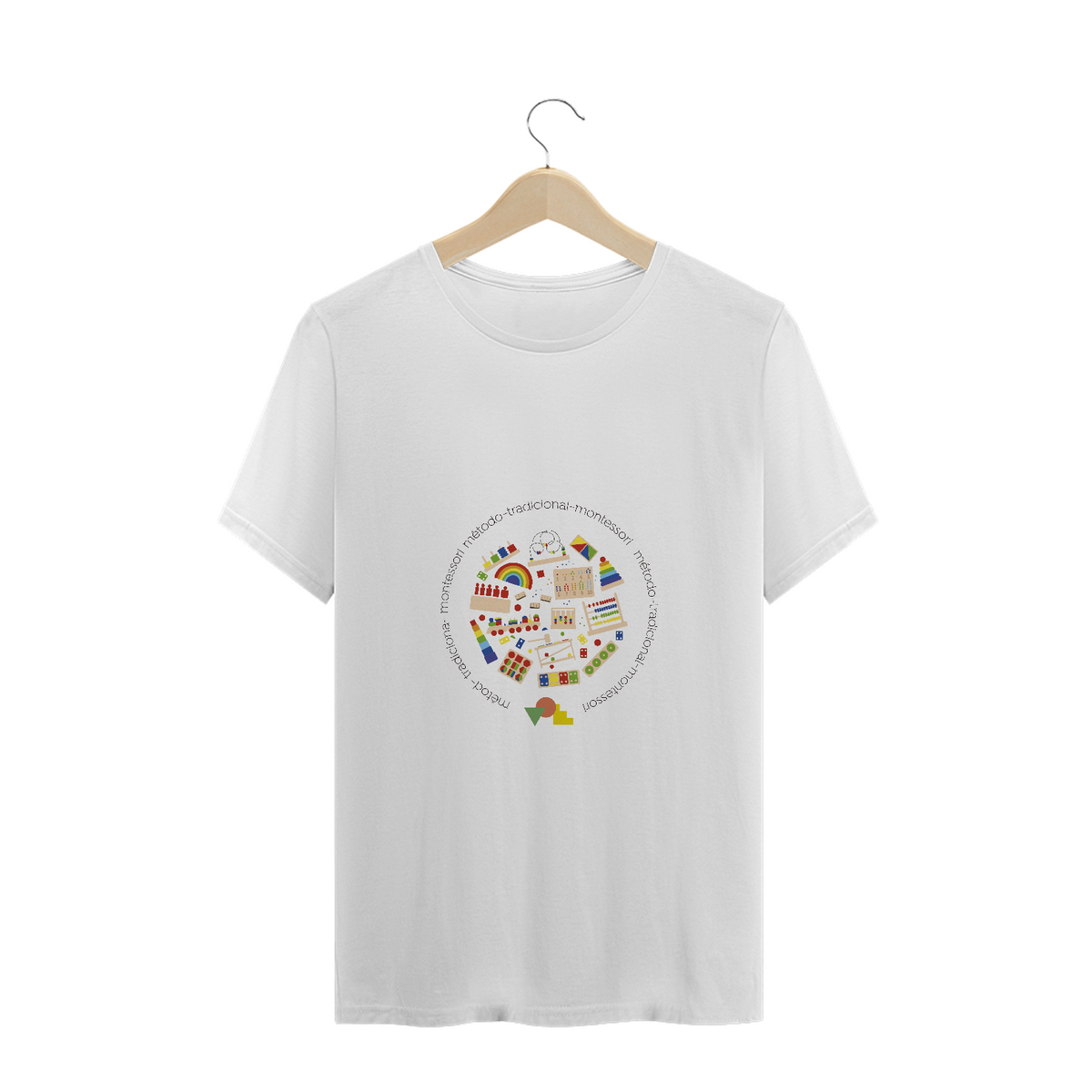 Nome do produto: Camiseta Tradicional Montessori Colorida