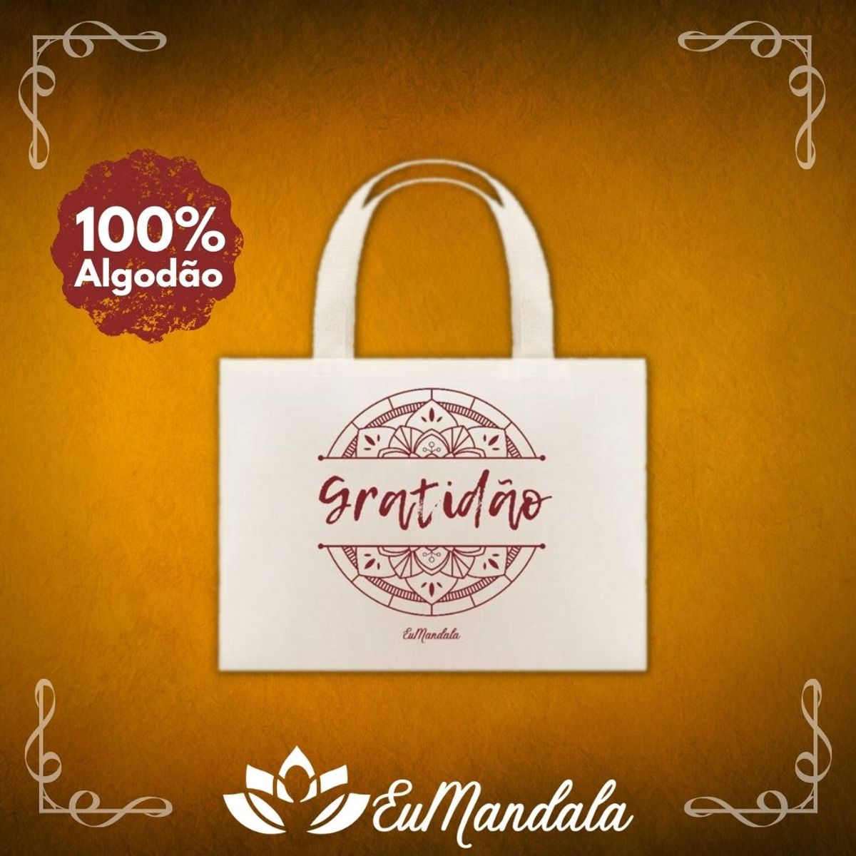 Nome do produtoEco Bag Mensagem Gratidão [EuMandala by Will Markz]