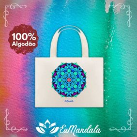 Eco Bag Maravilhosa Hindu Budista Octogonal Azul [EuMandala by Will Markz]