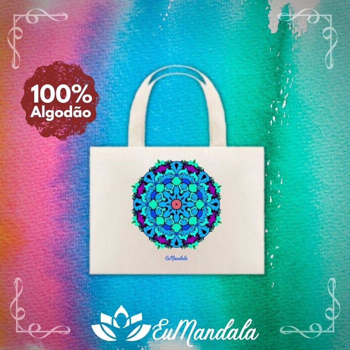 Nome do produtoEco Bag Maravilhosa Hindu Budista Octogonal Azul [EuMandala by Will Markz]