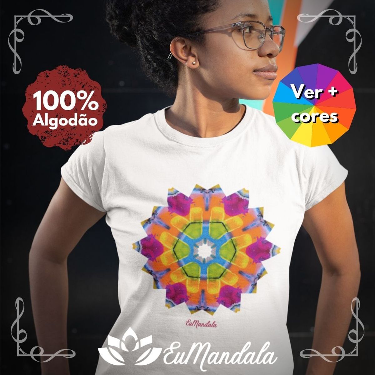 Nome do produtoBabylook Mandala Bela Colorida Hexagonal [EuMandala by Will Markz]