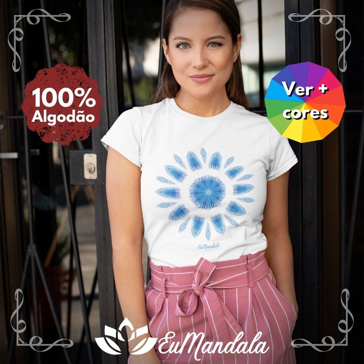 Nome do produtoBabylook Mandala Delicada Floral Azul [EuMandala by Will Markz]