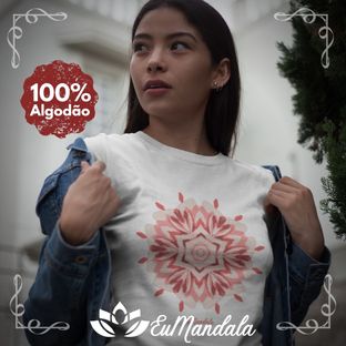 Nome do produtoBabylook Mandala Bela Floral Rosa Hexagonal [EuMandala by Will Markz]