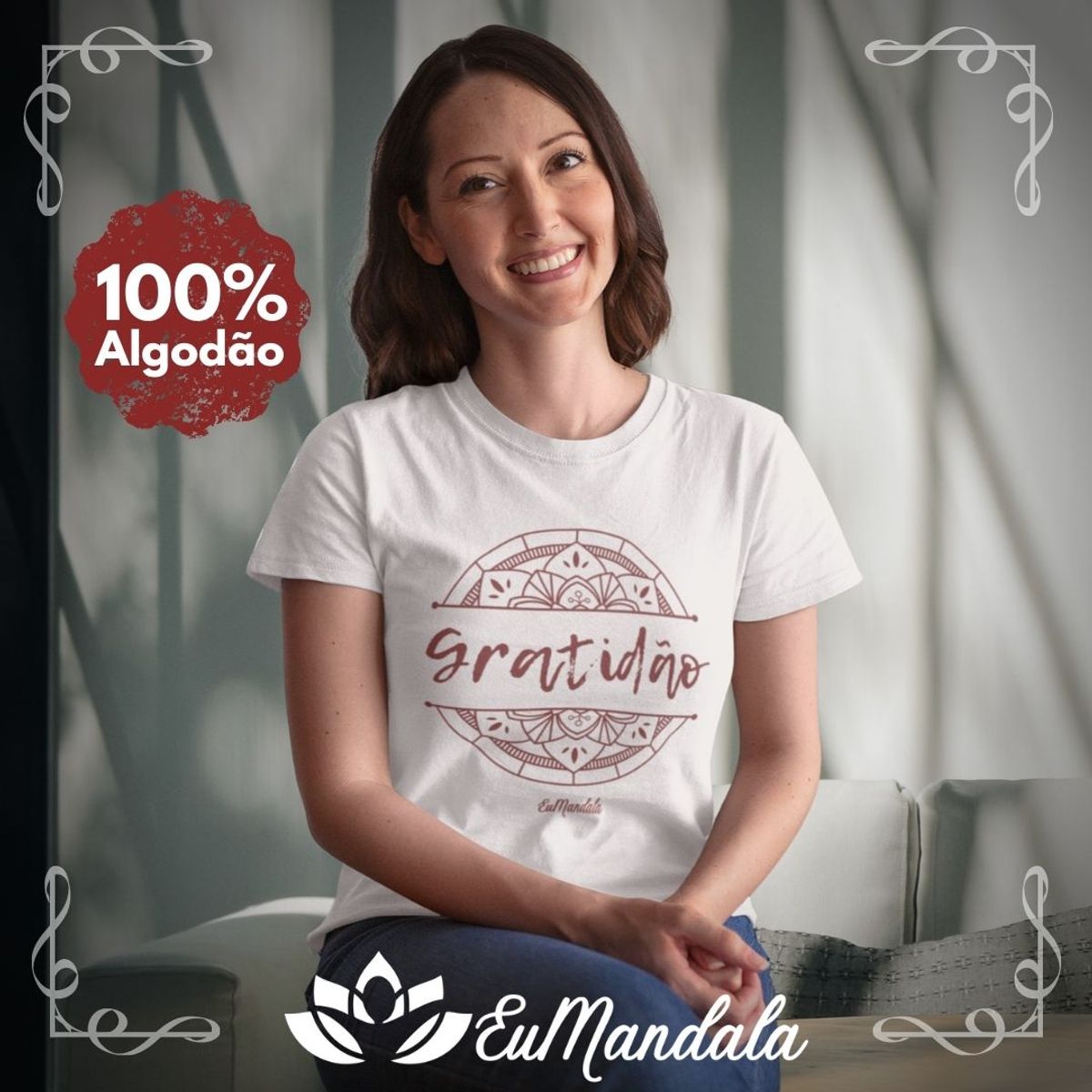 Nome do produtoBabylook Mandala Mensagem Gratidão [EuMandala by Will Markz]