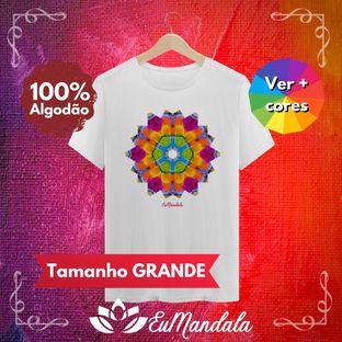 Nome do produtoCamiseta Grande Unissex Mandala Bela Colorida Hexagonal [EuMandala by Will Markz]