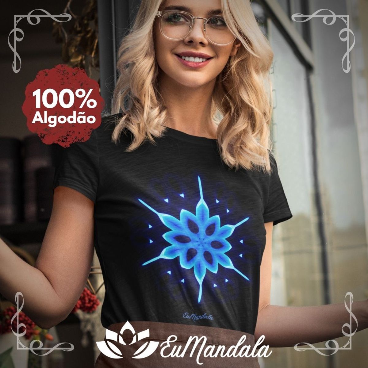 Nome do produtoBabylook Mandala Delicada Floral Azul 2 [EuMandala by Will Markz]