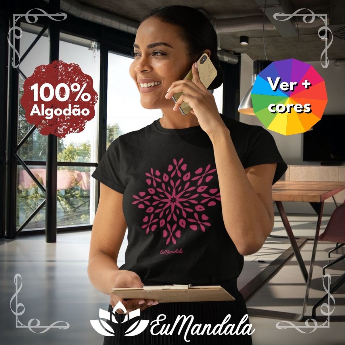 Nome do produtoBabylook Mandala Delicada Floral Rosa [EuMandala by Will Markz]