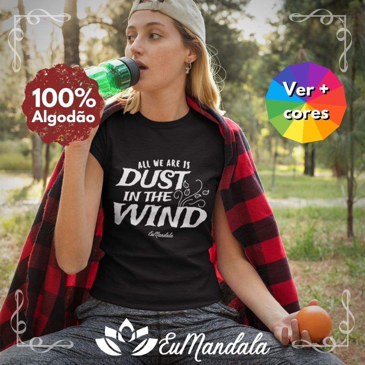 Nome do produtoBabylook Mensagem Dust in the Wind - Kansas [EuMandala by Will Markz]