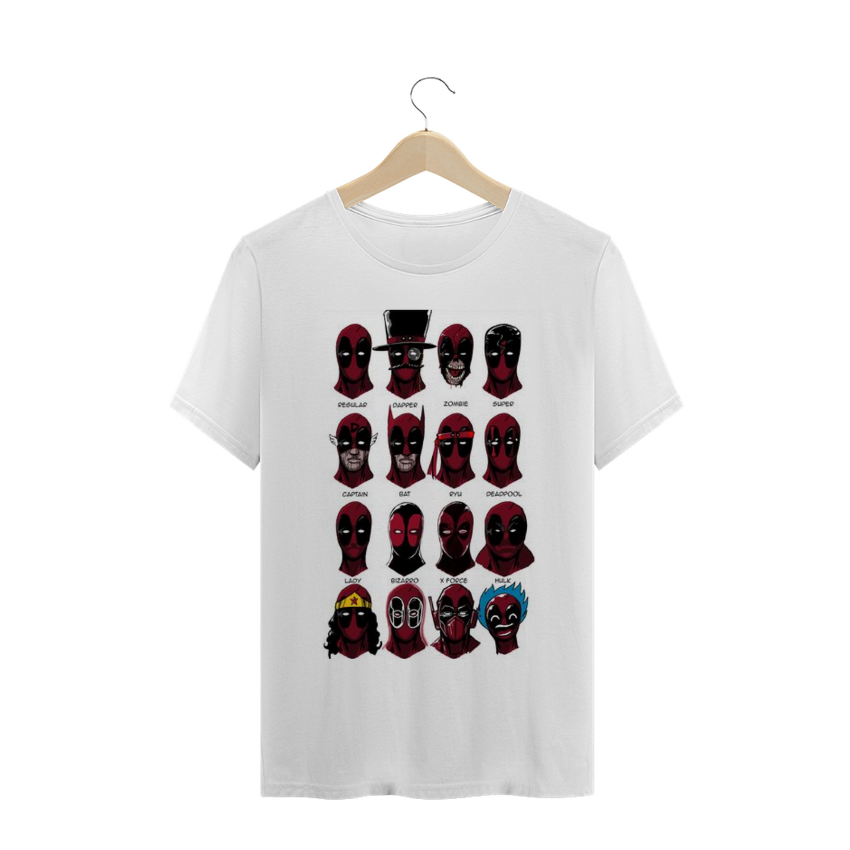 Nome do produtocamiseta  faces do deadpool 