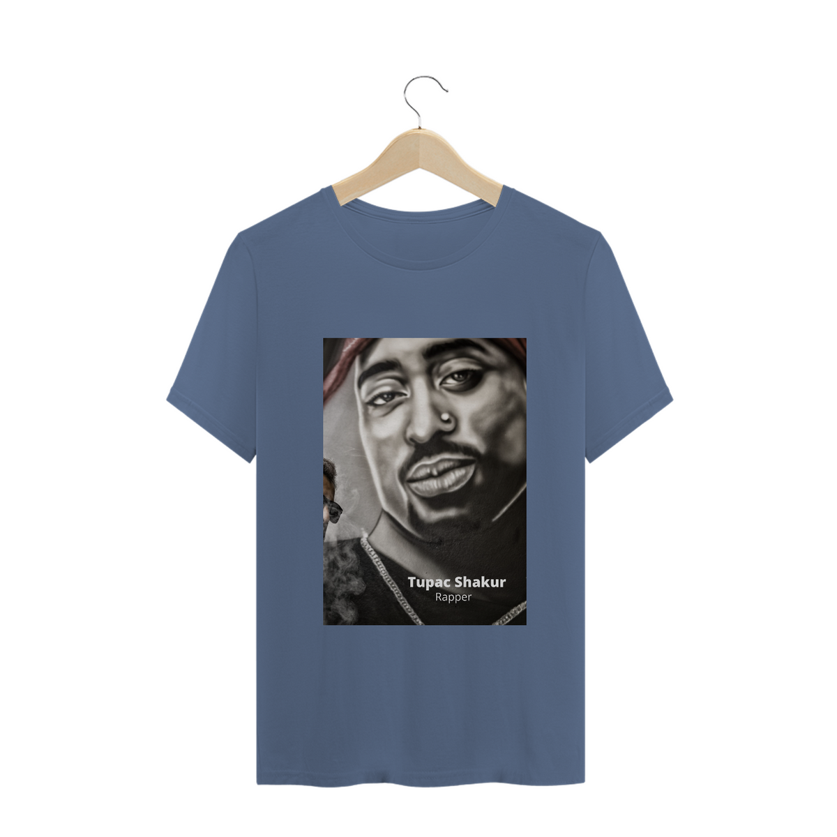 Nome do produto: Camiseta Estonada Tupac Azul