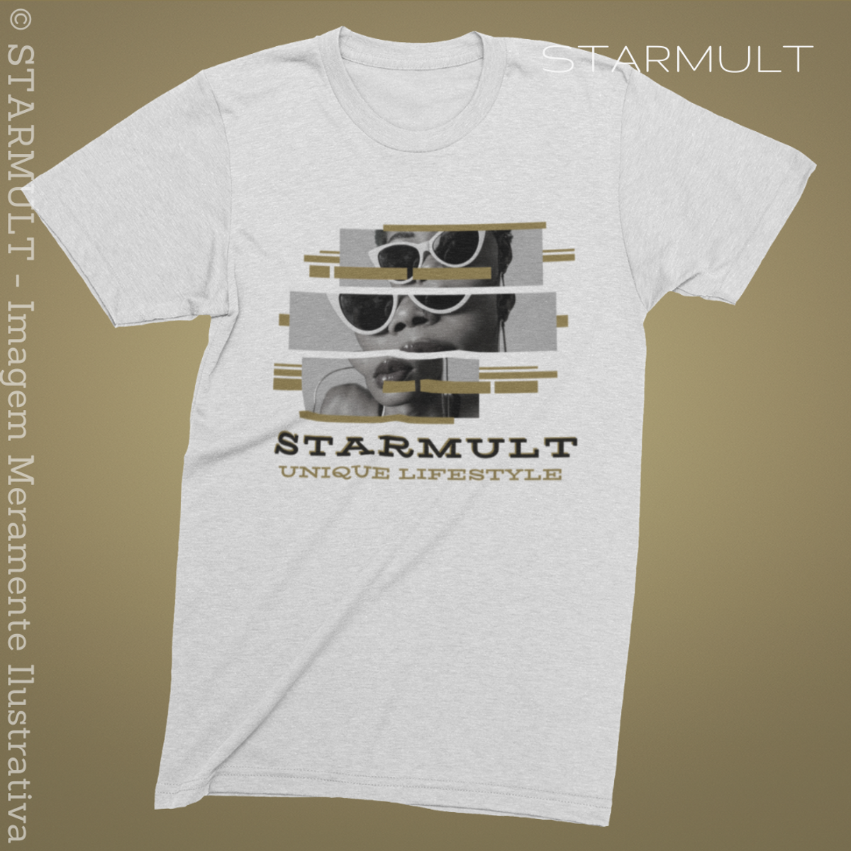 Nome do produto: CAMISETA - UNIQUE LIFESTYLE (GOLD) STARMULT