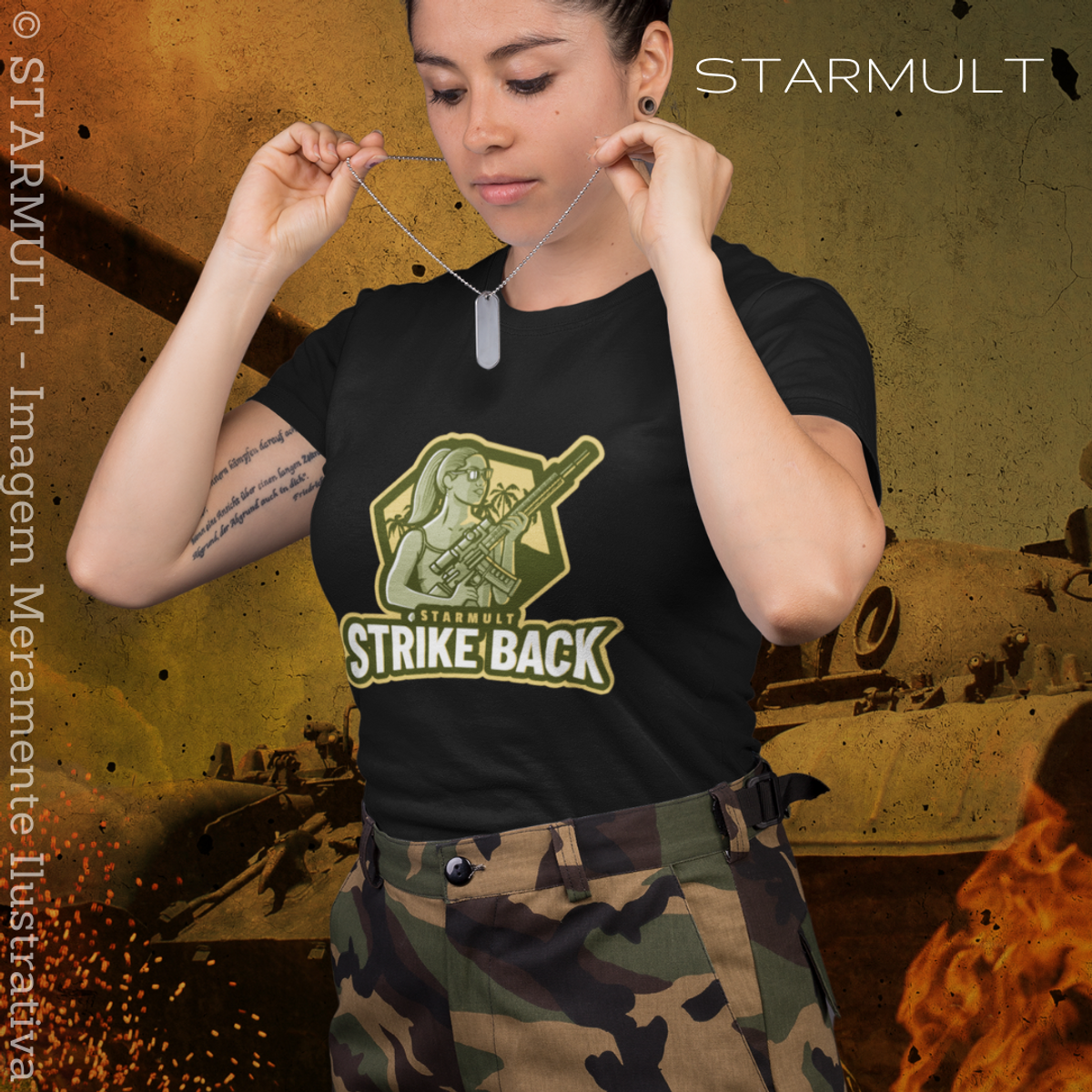 Nome do produto: CAMISETA - STRIKE BACK (TACTICAL GIRL) STARMULT