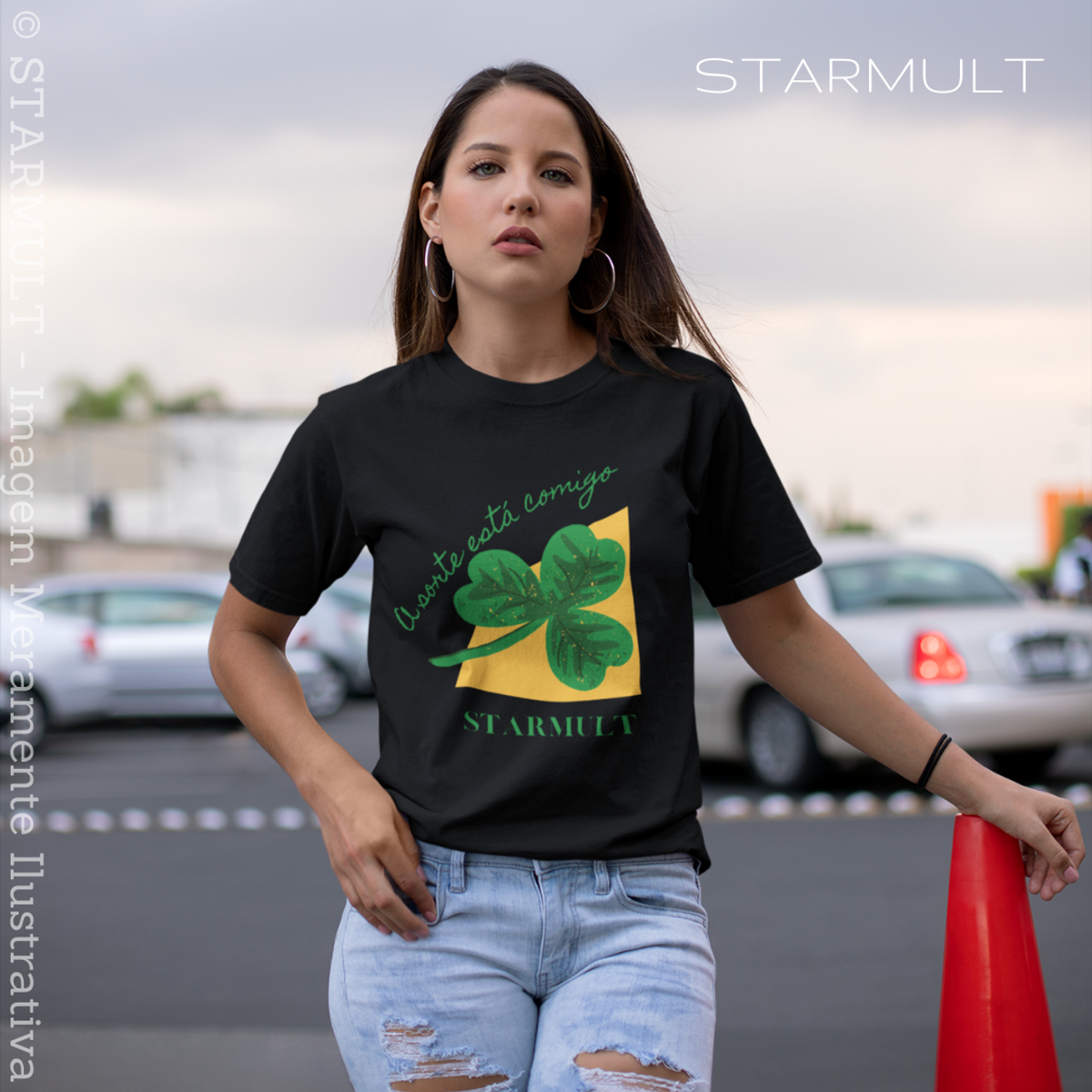 Nome do produto: CAMISETA - A SORTE ESTÁ COMIGO STARMULT