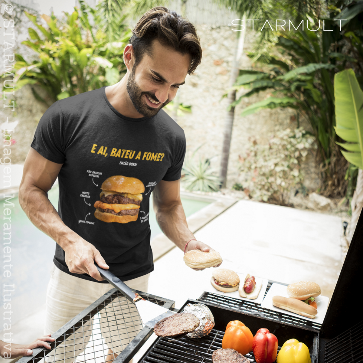 Nome do produto: CAMISETA - FOME DE HAMBURGUER STARMULT