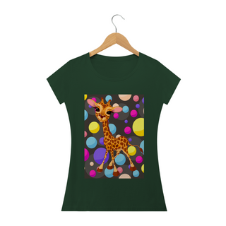 Nome do produtoCamiseta Baby Long Girafa Colorida