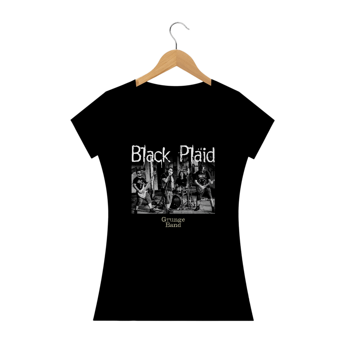 Nome do produto: BABY LOOK - BLACK PLAID - FOTO