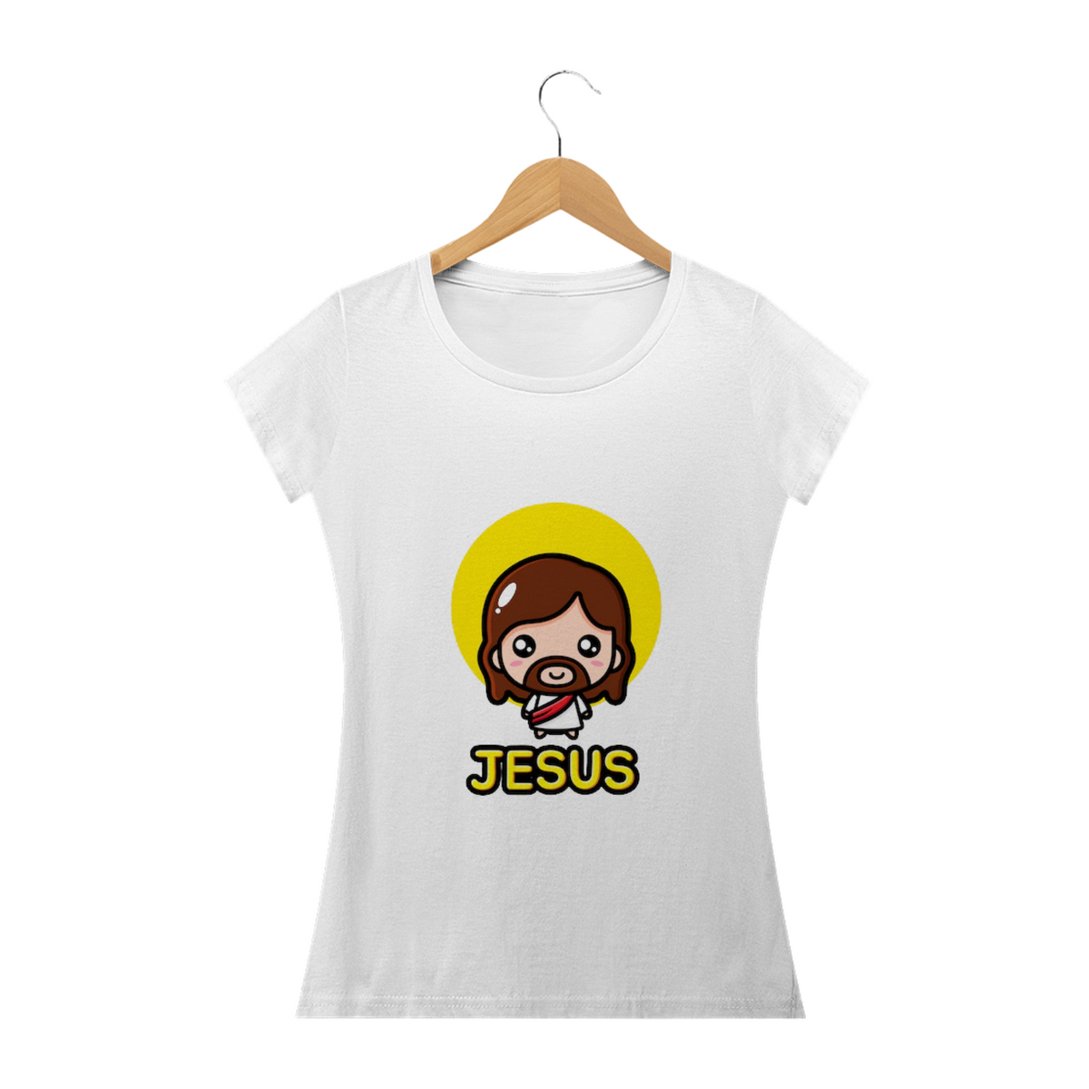 Nome do produto: T-shirt baby loook - Cristo Fofo