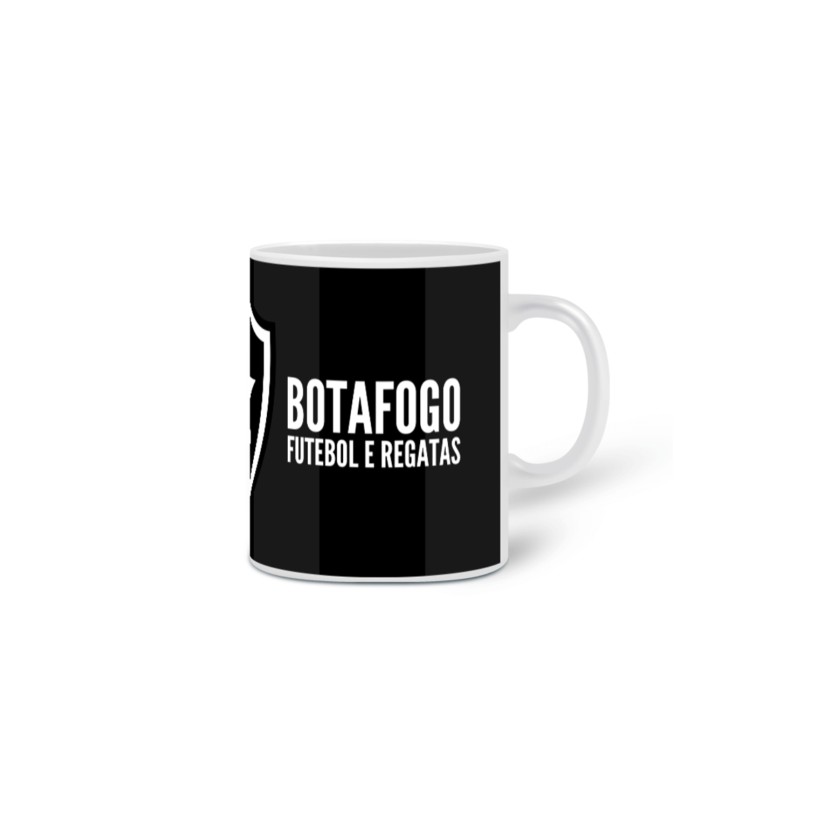 Nome do produto: Caneca Preta Botafogo Futebol e Regatas