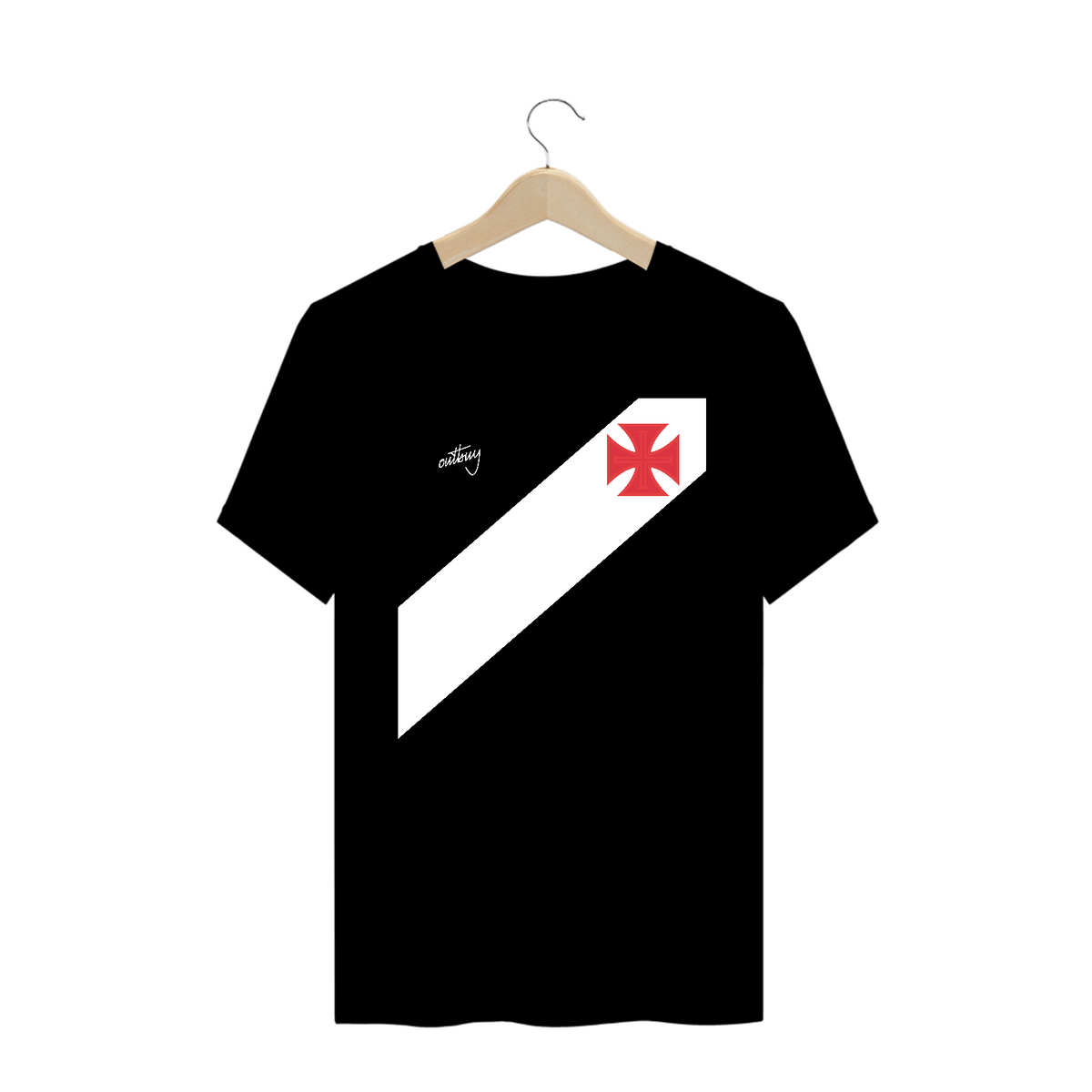 Nome do produto: Camisa Vasco Preta Faixa Diagonal