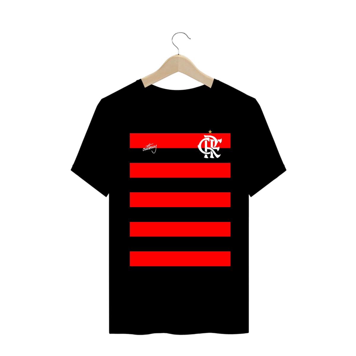 Nome do produto: Camisa Flamengo Preta Listrada