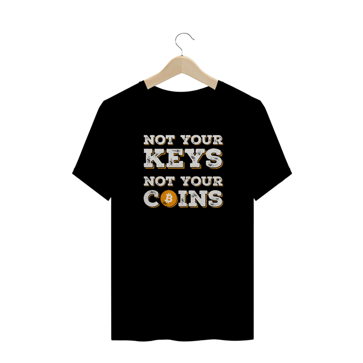 Nome do produto: Criptos - Camisa Not Your Keys - Not Your Coins