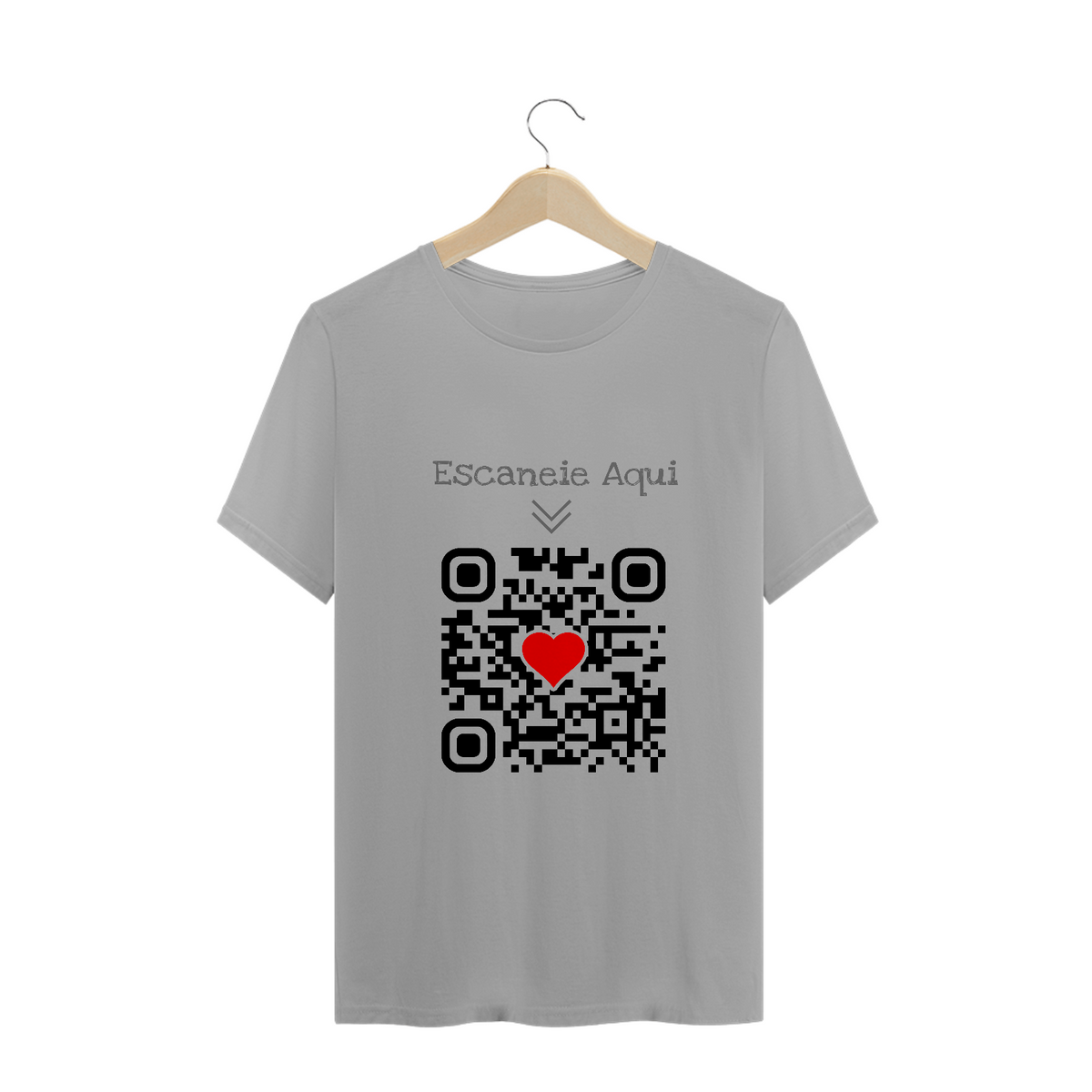 Nome do produto: Camiseta QR Code Eu te Amo Masculino