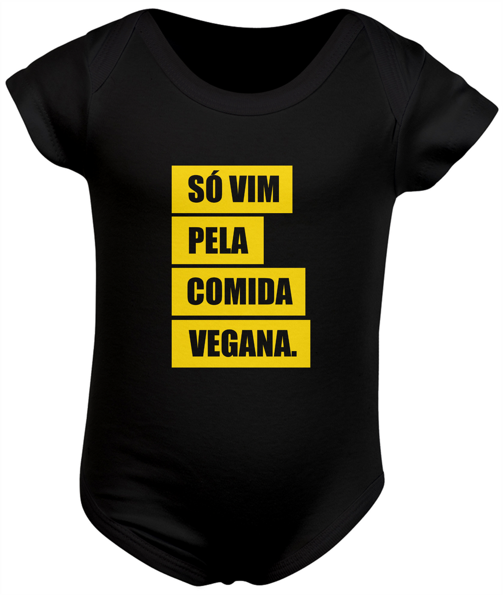 Nome do produtoBody bebê SÓ VIM PELA COMIDA VEGANA