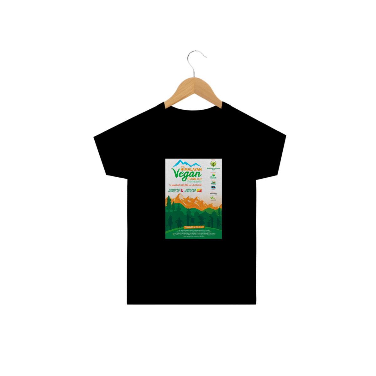 Nome do produtoCamiseta Festival Vegan no Himalaia. Tam: 2 a 14.