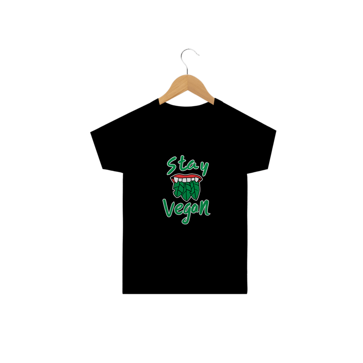 Nome do produtoCamiseta Stay vegan. Tam: 2 ao 14.