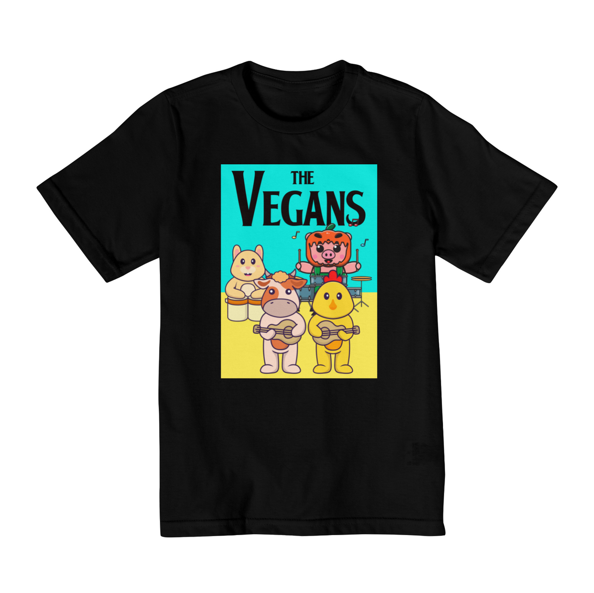 Nome do produtoCamiseta The Vegans. Tam: 2, 4, 6 e 8.