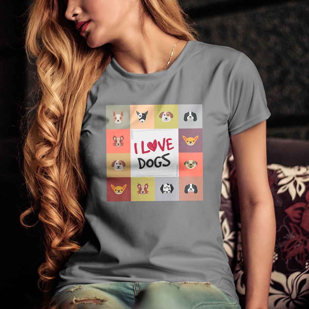 Nome do produto: CAMISETA LOVE DOGS COLORS