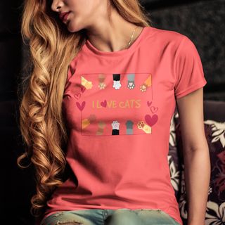 Nome do produtoCAMISETA LOVE CATS COLORS