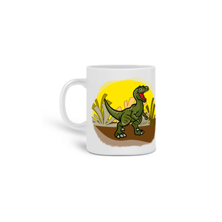 Caneca - Dinofofos - Velociraptor Verde