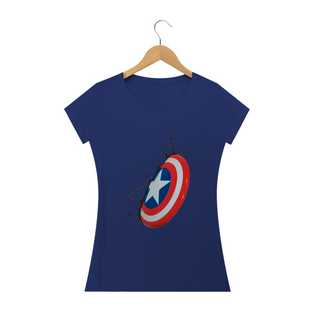 Nome do produtoCamiseta Feminina Baby Long Capitão América