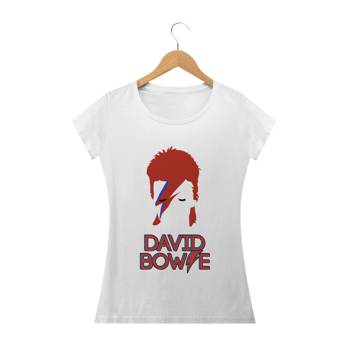 Nome do produto: CAMISETA BABY LONG DAVID BOWIE SILHUETA