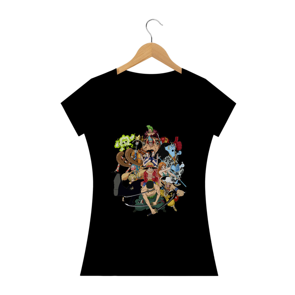 Nome do produto: CAMISETA BABY LONG ONE PIECE PERSONAGENS