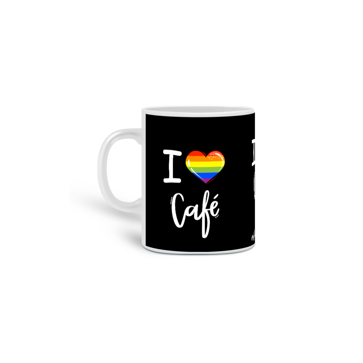 Nome do produto: Caneca I Love Café (Fundo preto)