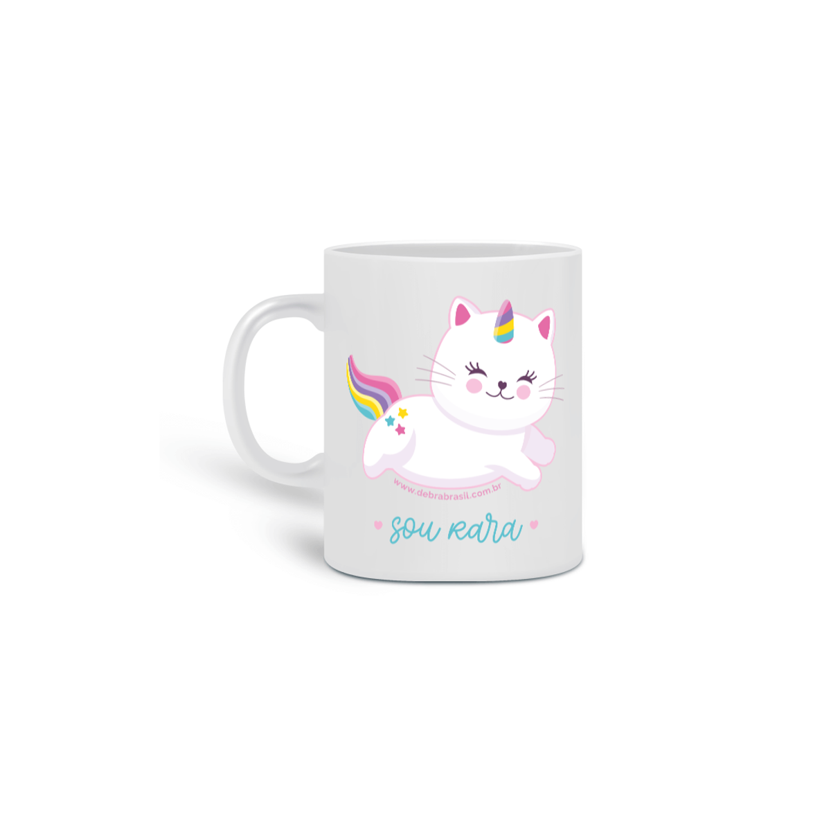 Nome do produto: Caneca Gato Unicórnio Raro