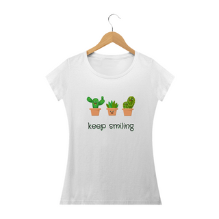 Camiseta Feminina Baby Long Classic Mod. Keep Smiling