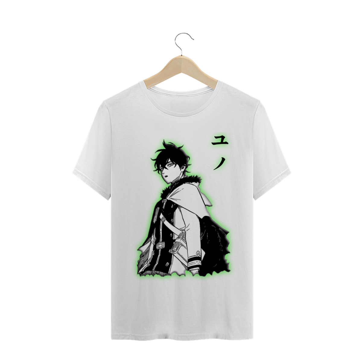 Nome do produto: T-shirt Black clover -Yuno (fonte escura)
