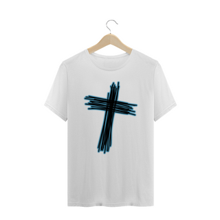 Nome do produtoT-shirt Gospel - cruz brilho azul