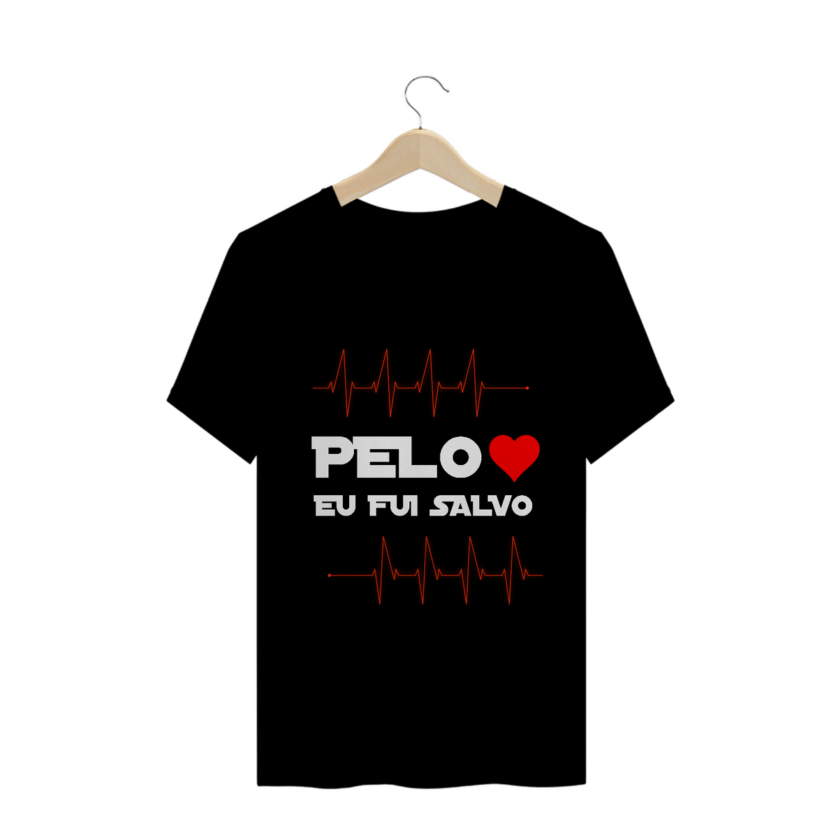 Nome do produto: T-shirt gospel - Pelo amor, eu fui salvo