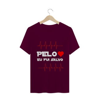 Nome do produtoT-shirt gospel - Pelo amor, eu fui salvo