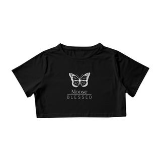 CAMISA CROPPED  BUTTERFLY BLACK - MB 
