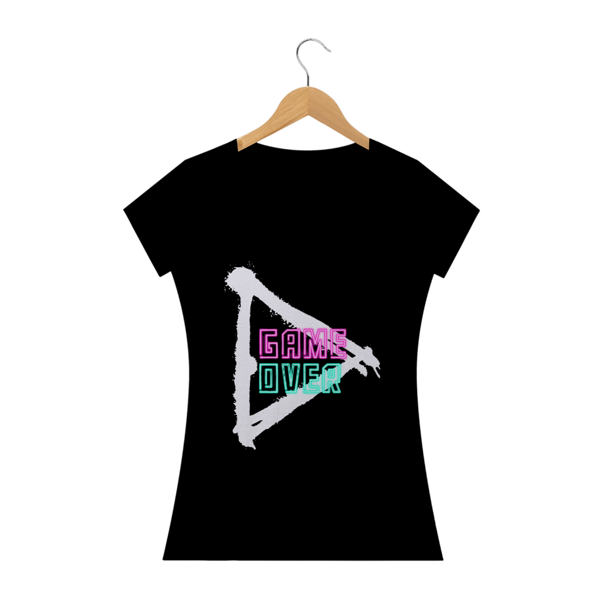 Nome do produto: Camisa T-Shirt Feminina - Game Over Triangulo