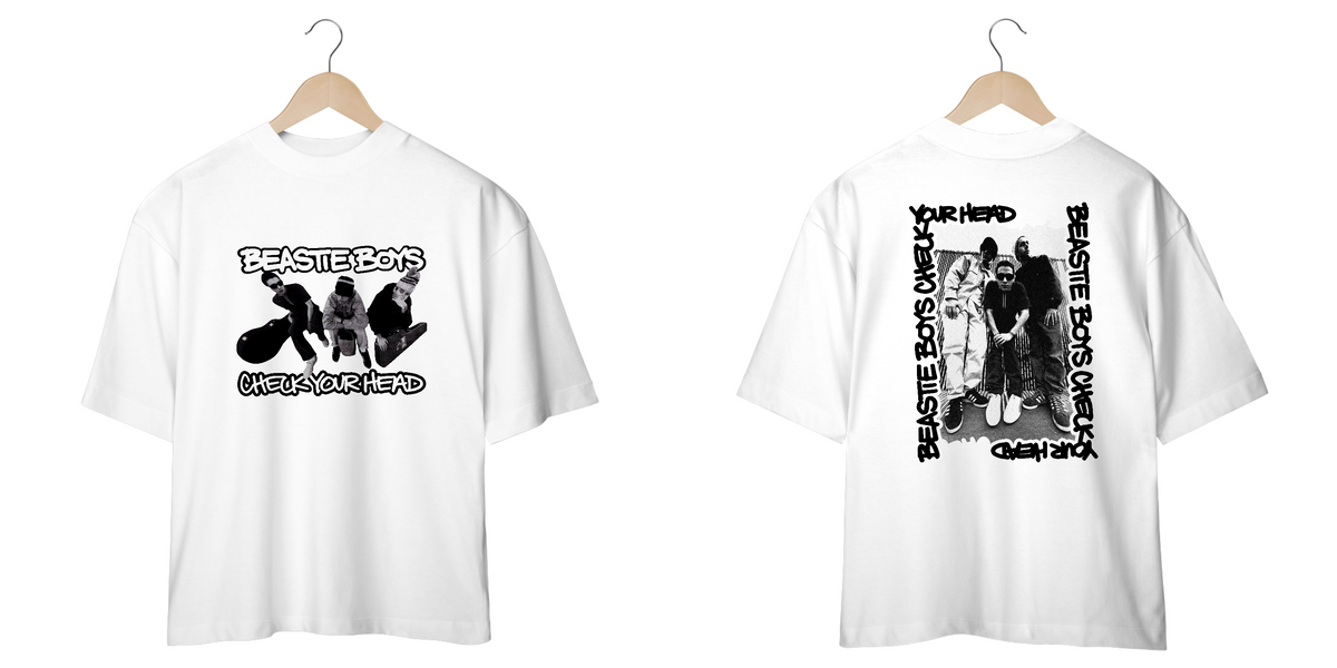 Nome do produto: Camiseta Oversized Beastie Boys Check Mind The Gap Co.