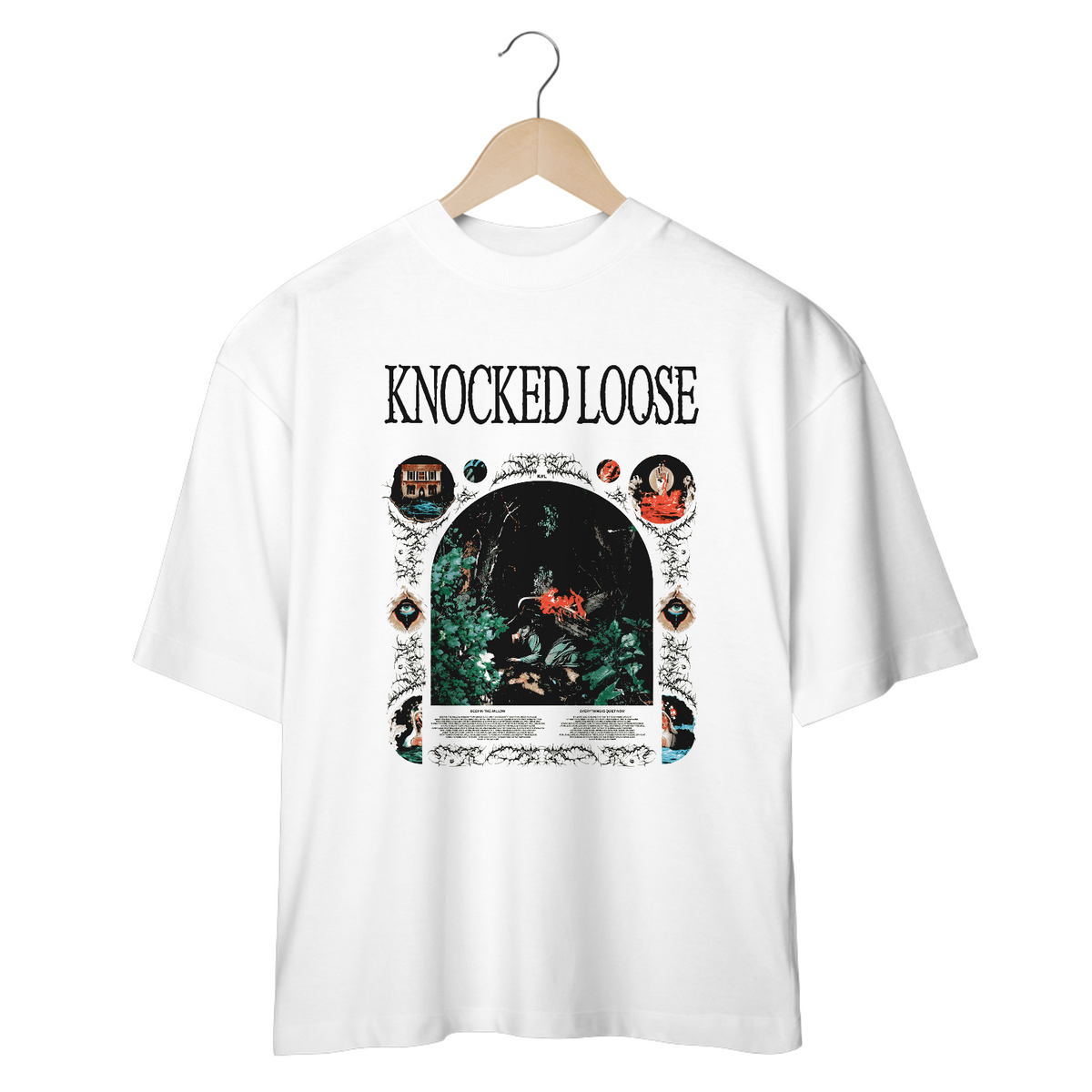 Nome do produto: Camiseta Oversized Knocked Loose Deep White Mind The Gap Co.