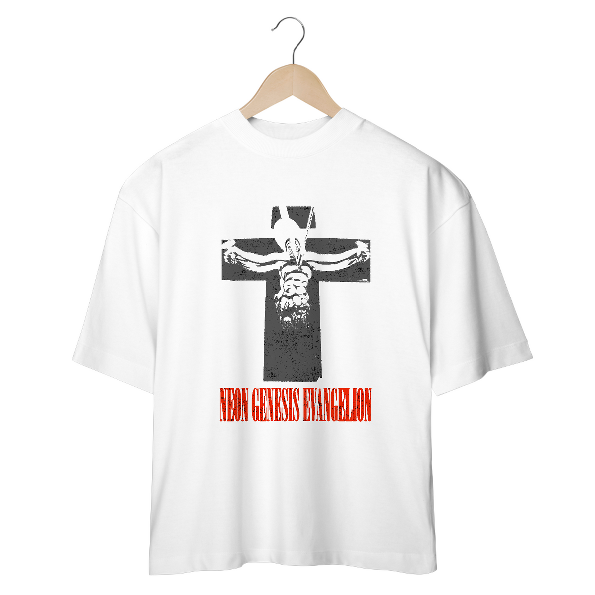 Nome do produto: Camiseta Oversized Neon Genesis Evangelion Cross Mind The Gap Co.