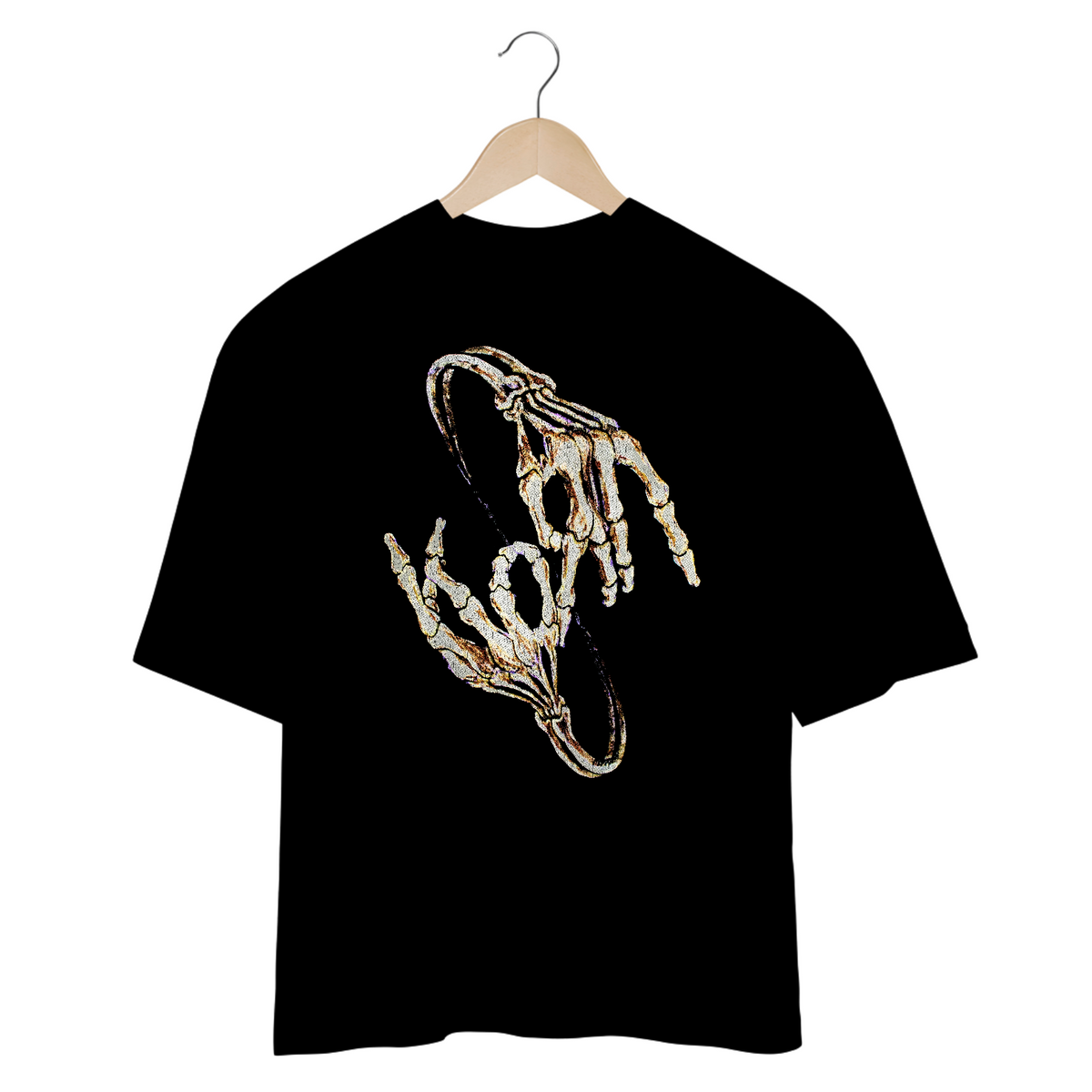 Nome do produto: Camiseta Oversized Korn Skull Mind The Gap Co.